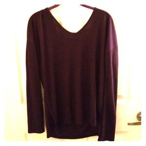 Purple long sleeve hi-lo shirt
